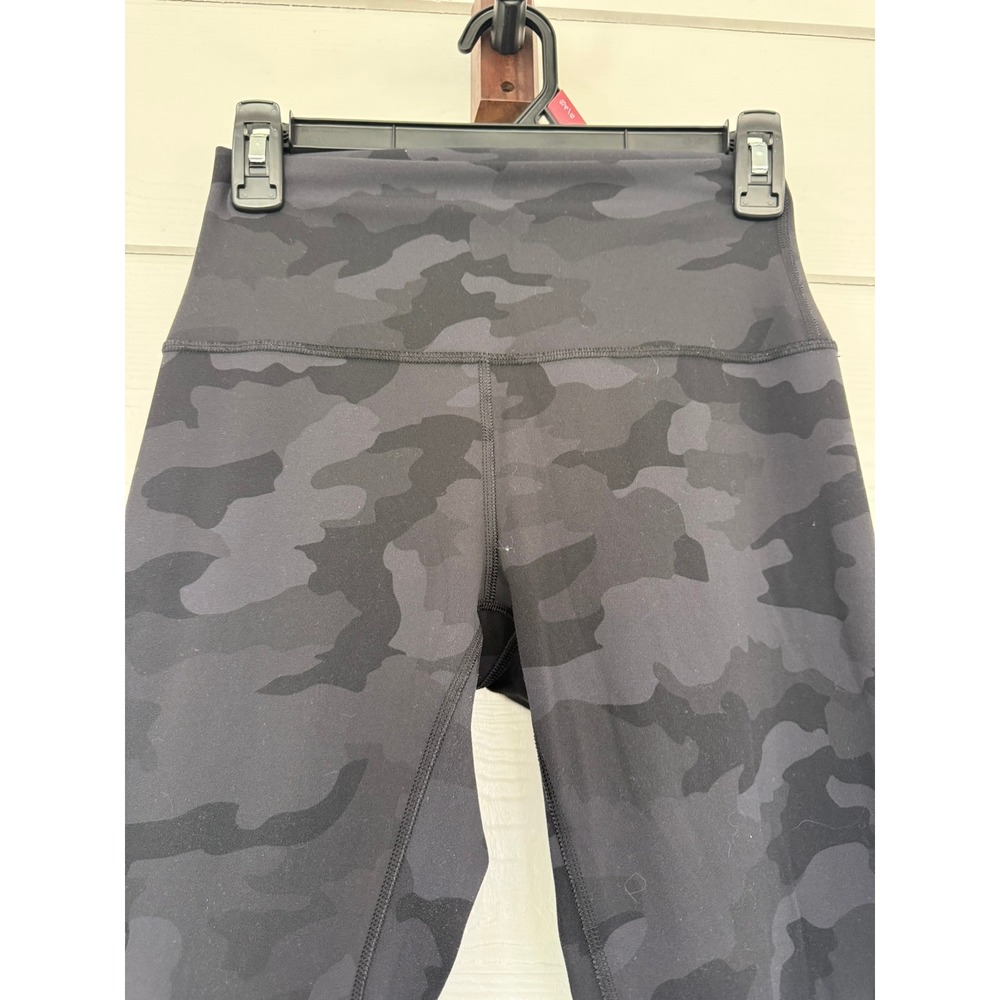 #A- 046- Crazy Yoga Womens High Waisted Camo Leggings Black Charcoal Camouflage